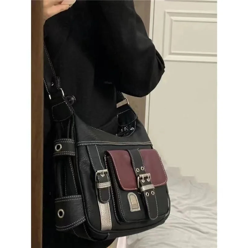 Y2K Vintage femmes mode sacs à bandoulière pour femmes Hip Hop luxe concepteur en cuir sac à main sacoche sac à bandoulière Harajuku