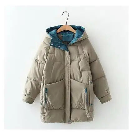 2023 Women Winter Warm Thick Hooded Cotton Down Jacket Newest Long Padded Parka For Women Oversize 3XL Winter Loose Cotton Coat