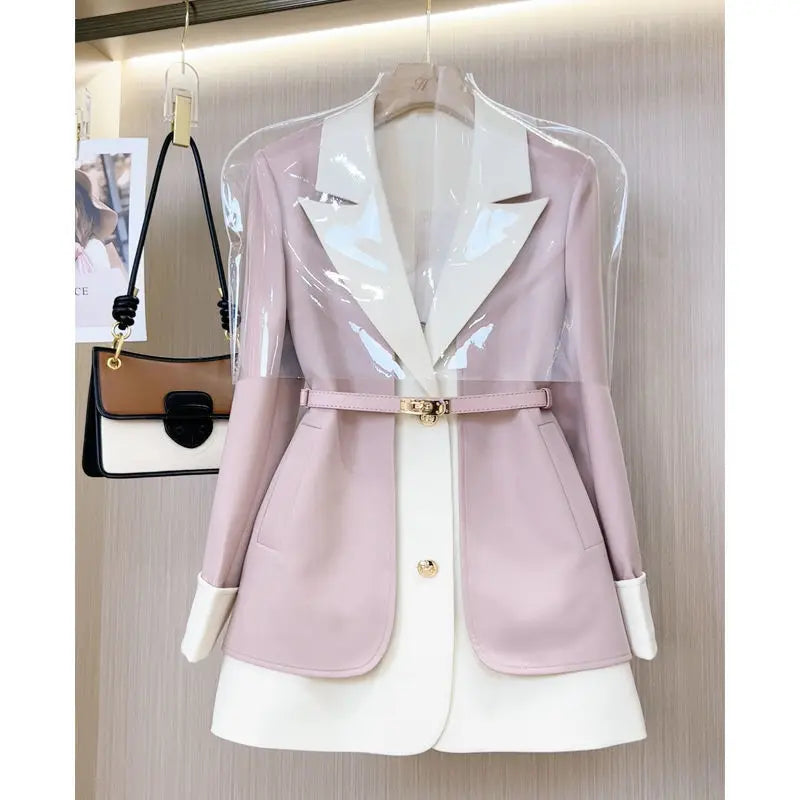 Ropa de mujer de talla grande primavera nuevo nicho único elegante francés de gama alta chaqueta versátil de dos piezas gran oferta 2023