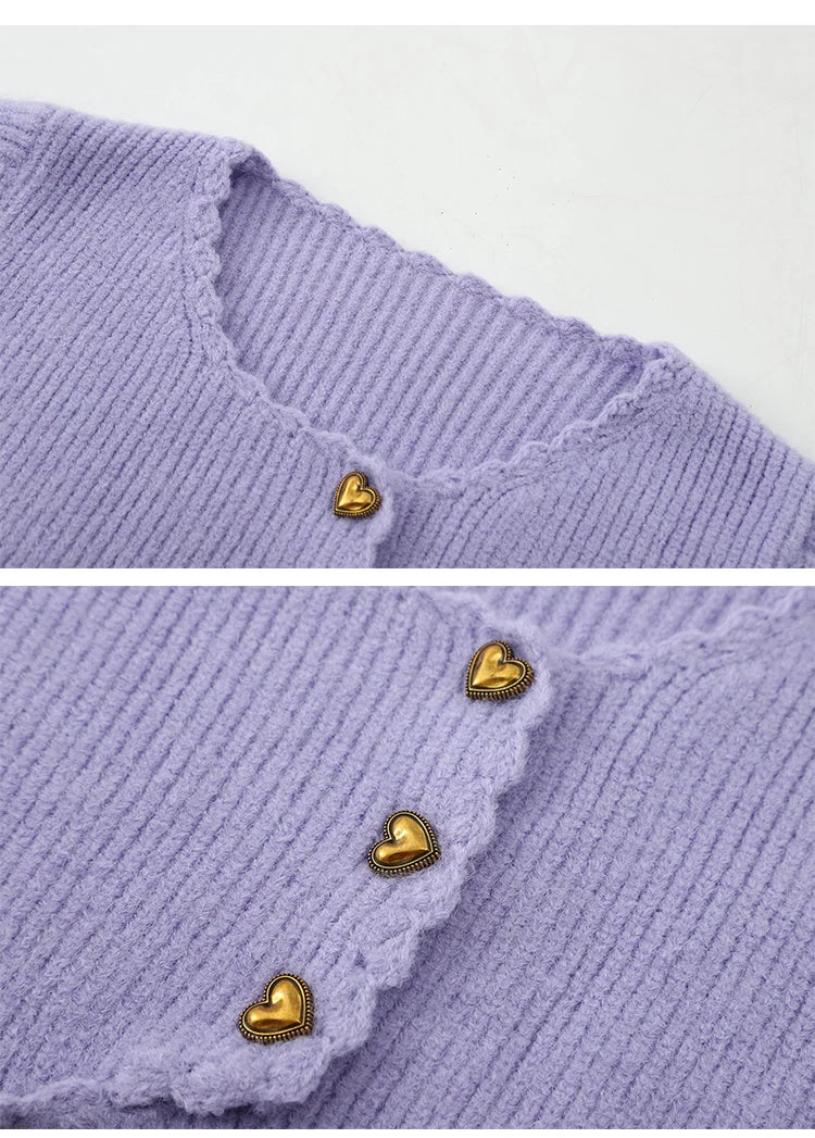 Cardigan à simple boutonnage pour femmes, pull simple, col rond, court tricoté décontracté, couleur unie, vêtements pour femmes, 2022