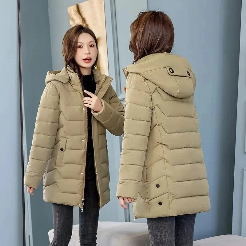 Veste à capuche pour femme, parka coréenne, manteaux amples en coton, pardessus décontracté, épais et chaud, coupe-vent, nouvelle collection hiver 2023