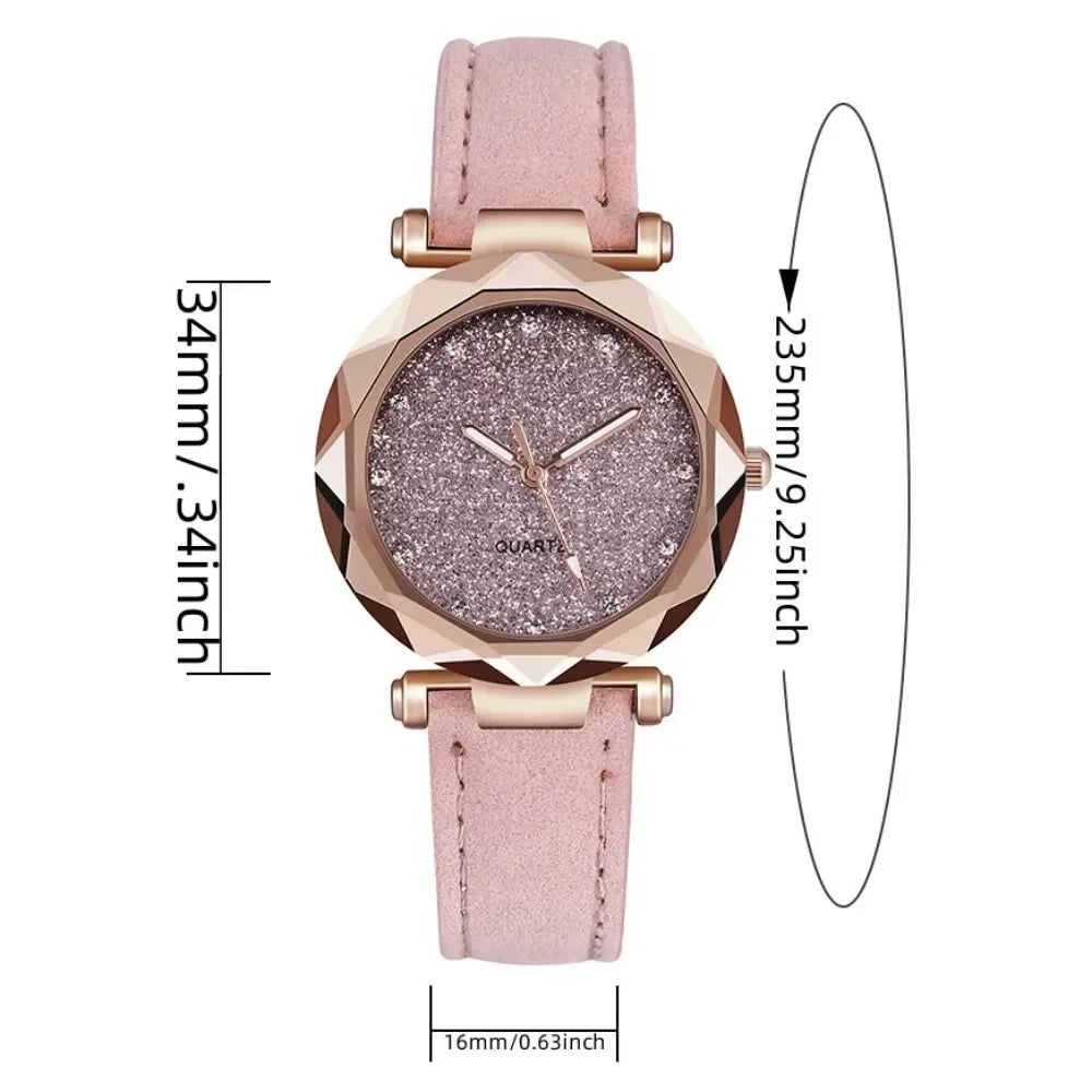 Femmes montre à Quartz rose décontracté mode étoile ciel strass dames montres d'affaires montre-bracelet romantique cadeau de noël Relogios