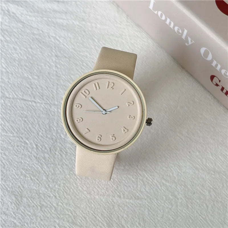 Relojes Macaron a la moda para Mujer, Reloj de cuarzo sencillo con temperamento para Mujer, Reloj Digital Retro para estudiantes, Reloj para Mujer