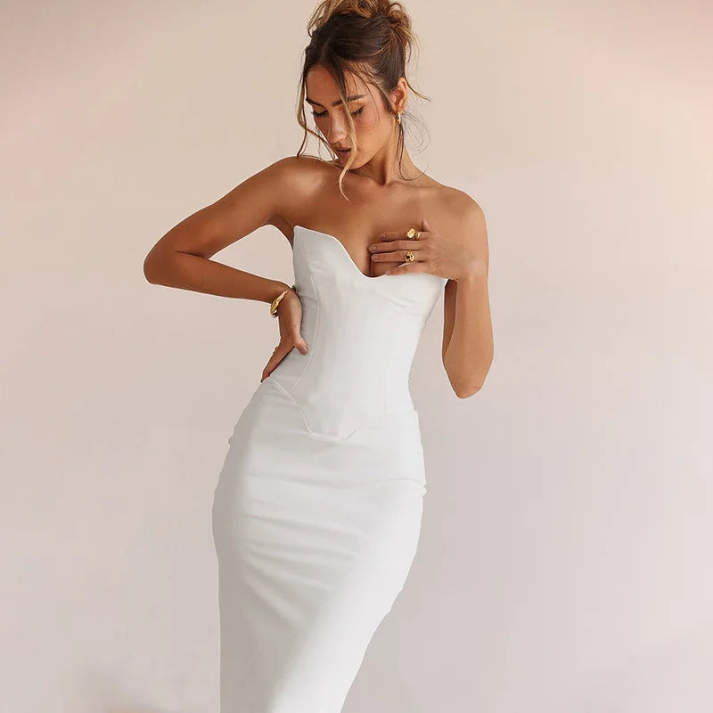 WannaThis-vestido Midi de tubo sin mangas con corsé, vestido de graduación con Espalda descubierta, ajustado, Sexy, elegante, barato, vestidos formales de noche de calle 2023