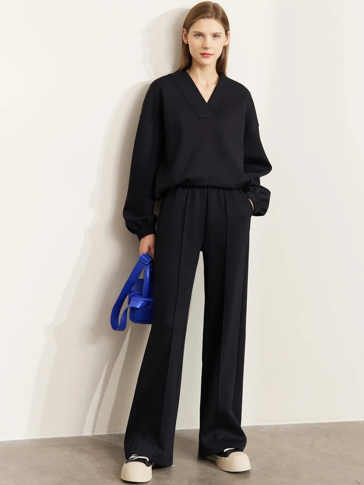 AMII – costume minimalisme pour femme, sweat-shirt ample et pantalon décontracté à jambes droites, élégant, mode de banlieue, printemps 2022, 12241259