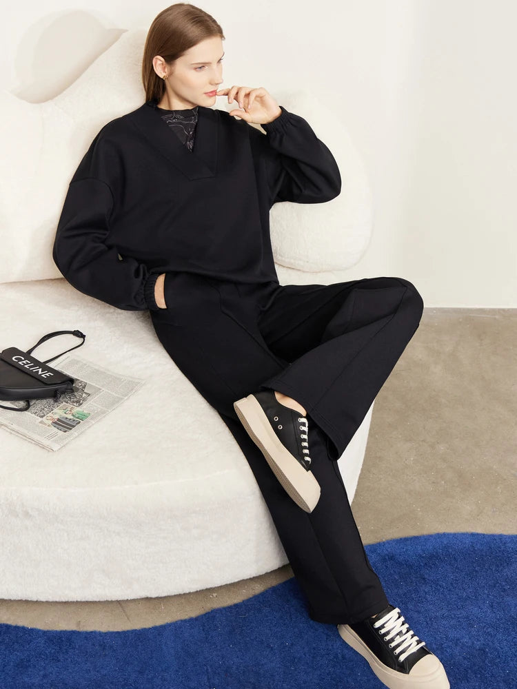 AMII – costume minimalisme pour femme, sweat-shirt ample et pantalon décontracté à jambes droites, élégant, mode de banlieue, printemps 2022, 12241259