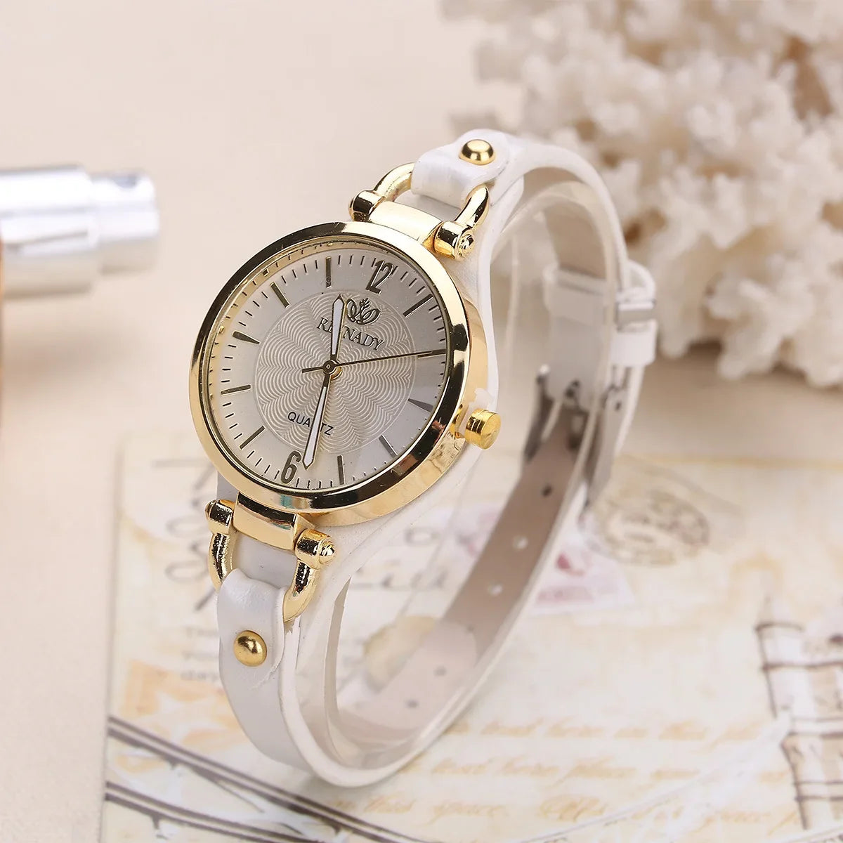 2024 Quartz Watch Women PU Leather Thin Strap Wristwatch Ladies Watches Solid Color Fashion Women Gift Watch Relojes Para Mujer