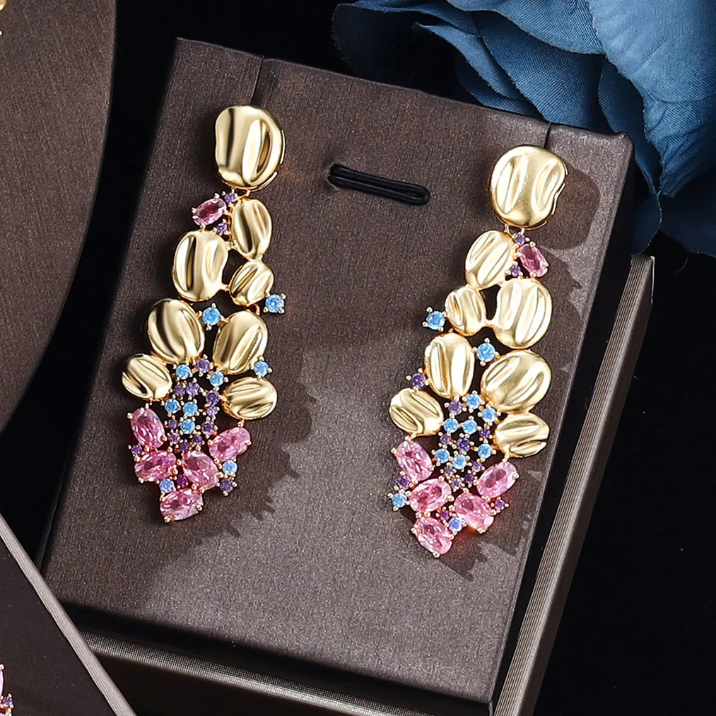 Conjunto de joyería para novia, conjunto completo de joyería de moda de Dubái, adecuado para diseño de accesorios para fiesta de boda, gran oferta, 2022