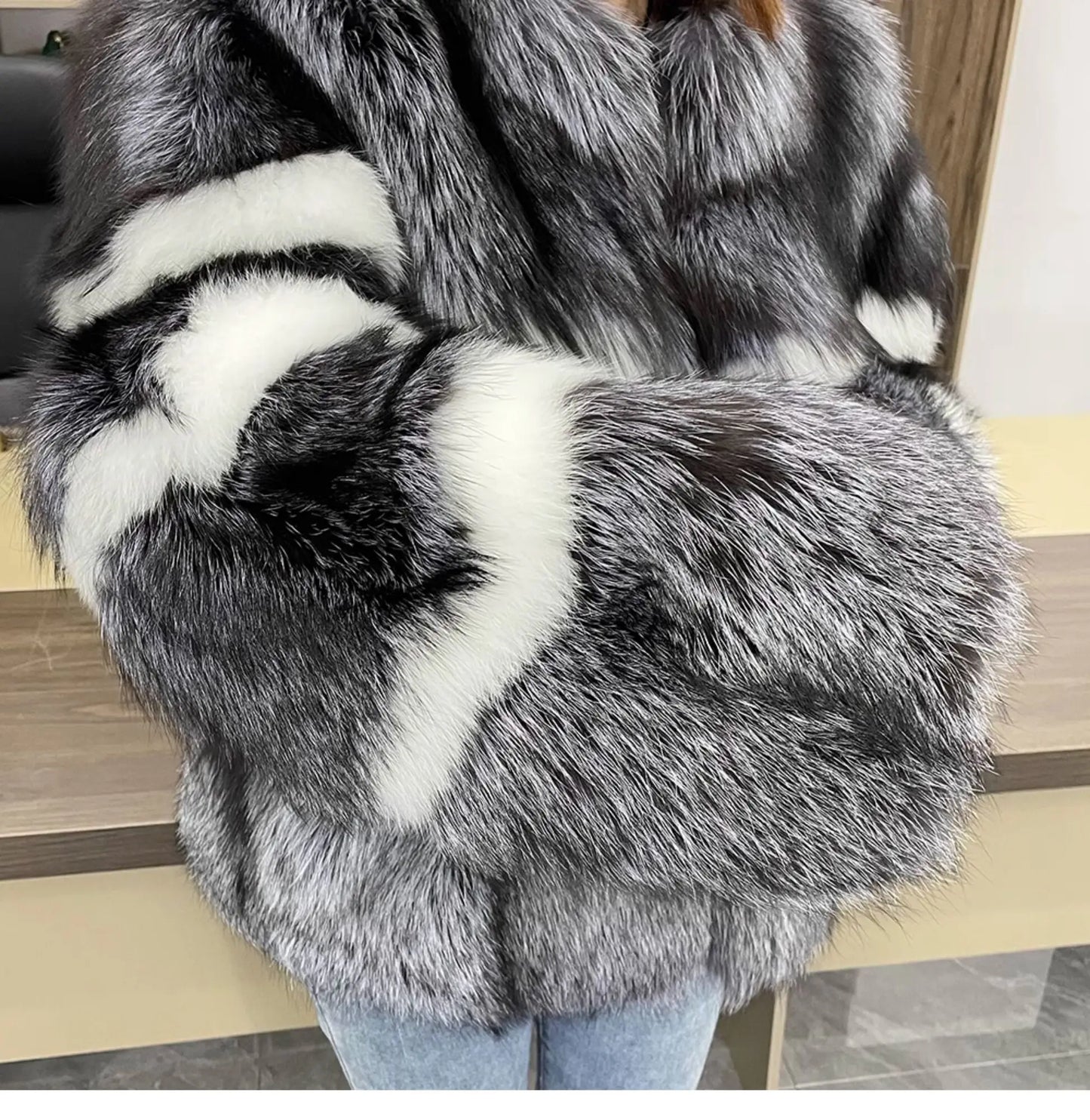 2023 New Real fur,Korean design Celebrities Luxury  Vintage Women"s natural fox fur coats and jackets women clothing outerwear