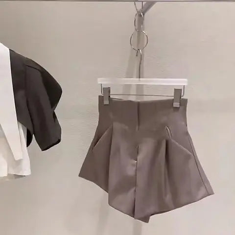 Tenues assorties pour femmes coréennes Y2K, ensemble deux pièces haut court et pantalon à grand col pour filles, nouveau short d'été, costume uniforme, vêtements, 2023