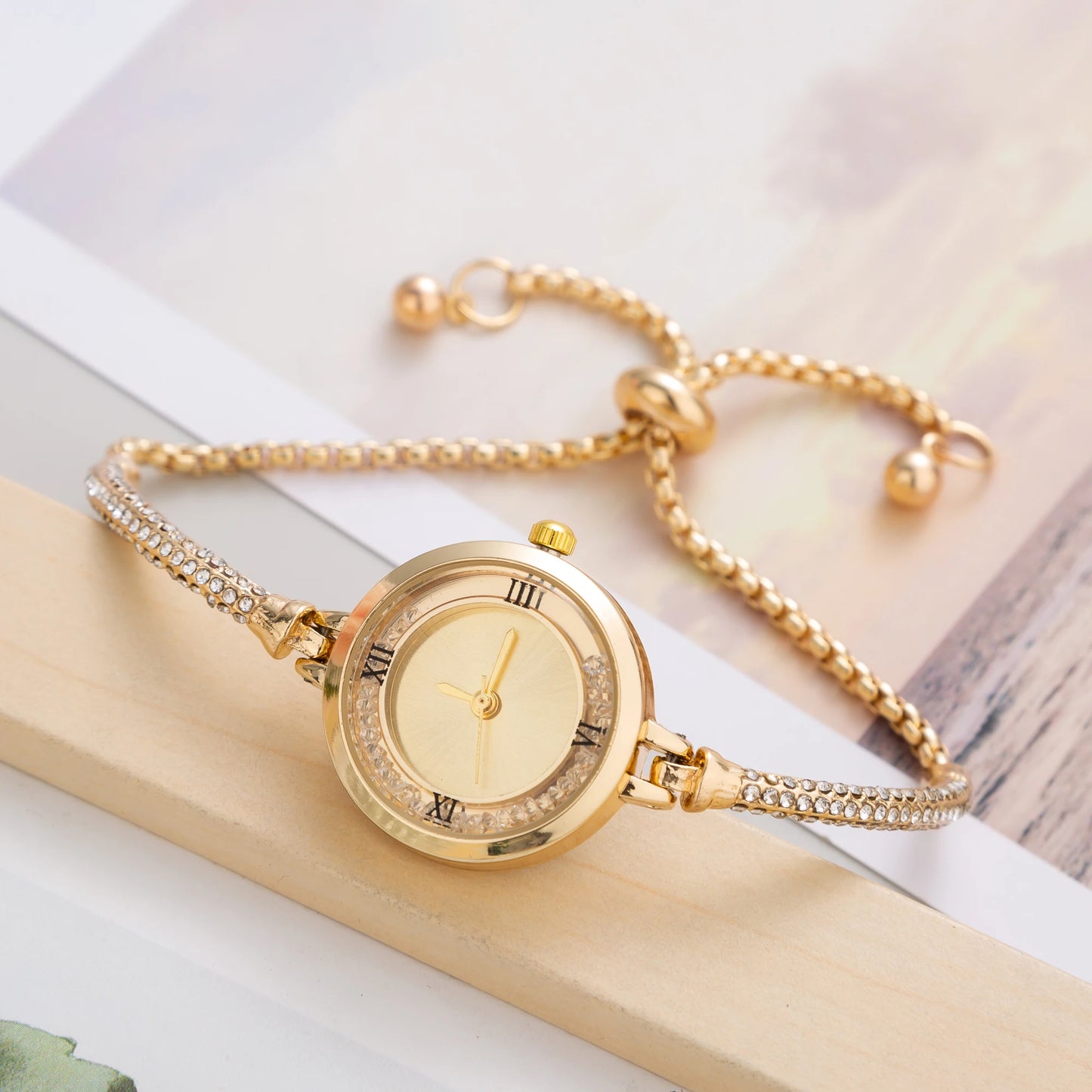 Reloj de pulsera de acero bonito para mujer, relojes de pulsera de cuarzo de lujo a la moda con esfera pequeña, reloj de pulsera Popular elegante para mujer 2023