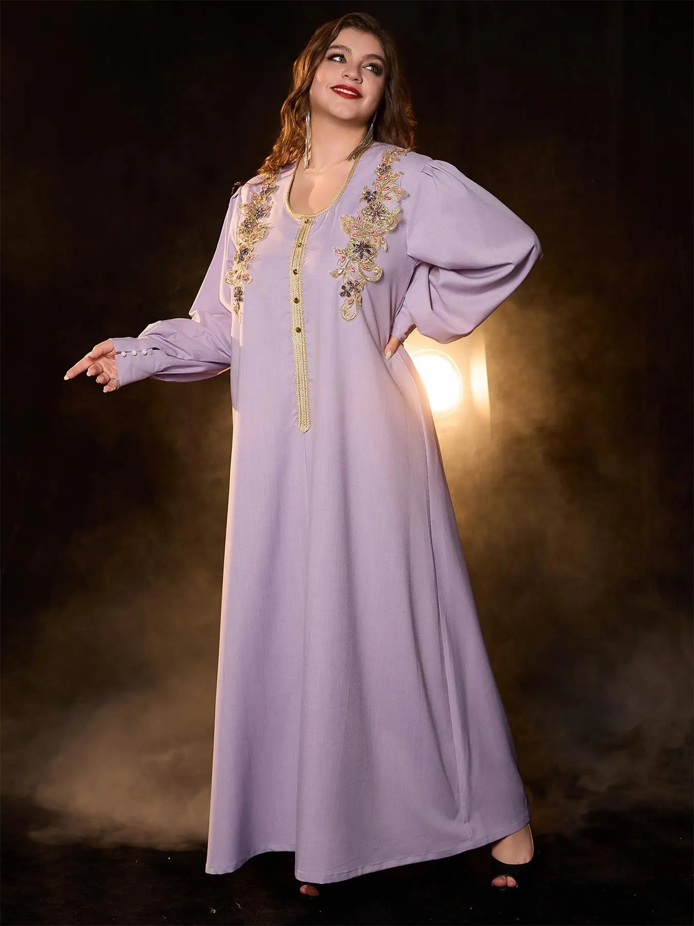 Robe arabe à manches longues et col en U pour femmes, vêtements de Ramadan, Design rétro, mode élégante, grande taille, Abaya, robe islamique turque saoudienne