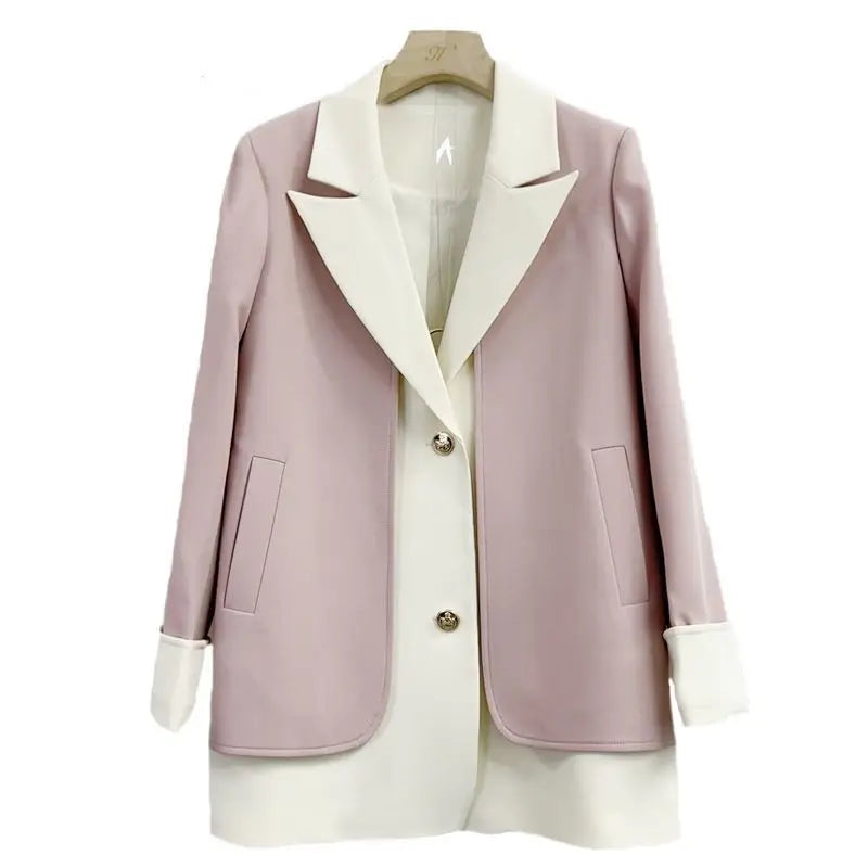 2023 Plus Size Women’s Clothing Spring New Niche Unique Chic French High-end Sense Two-piece Versatile Blazer Jacket Hot Sale