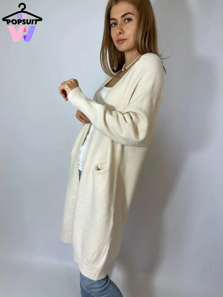 Women's Sweaters Knitted Cardigan New Autumn Winter Gentle Korean Long Sweater Coat Lazy Loose Top Preppy Style Women Clothing