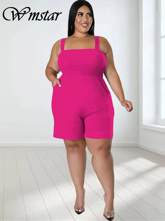 Wmstar grande taille barboteuse femmes combinaison vêtements solide Slip Corset Sexy décontracté Shorts nouveau Style été en gros livraison directe