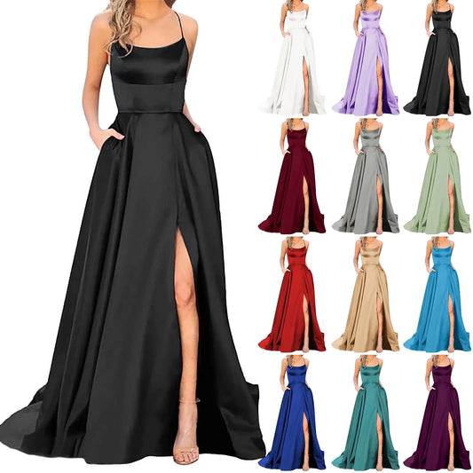 Femmes robe élégante Vintage dames dos nu longues robes vin fête bal mariage étage longueur robe de soirée pour les femmes