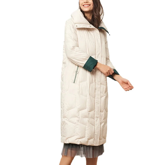 Vestes à capuche longues en duvet de canard blanc pour femme, manteaux coupe-vent décontractés à la mode, nouvelle collection hiver 2023