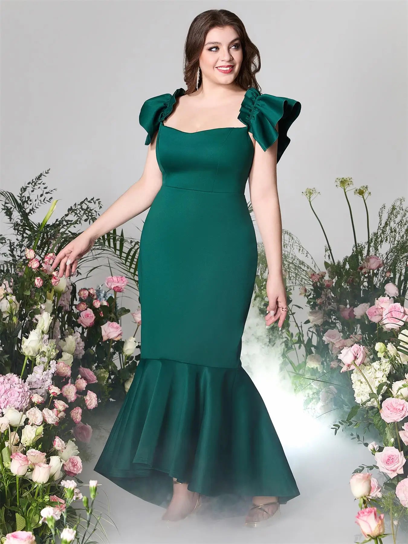 Robe tubulaire en queue de poisson, grande taille, couleur unie, jupe longue, nouveau Style élégant et polyvalent, robe de soirée pour Banquet, 2024