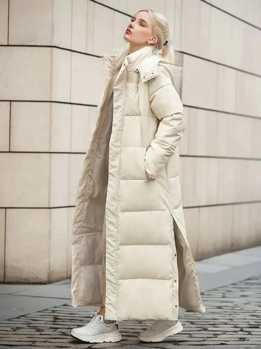 Parka à capuche x-longue pour femme, manteau d'hiver décontracté en coton épais, coupe-vent, chaud, matelassé, à la mode, nouvelle collection hiver 2023