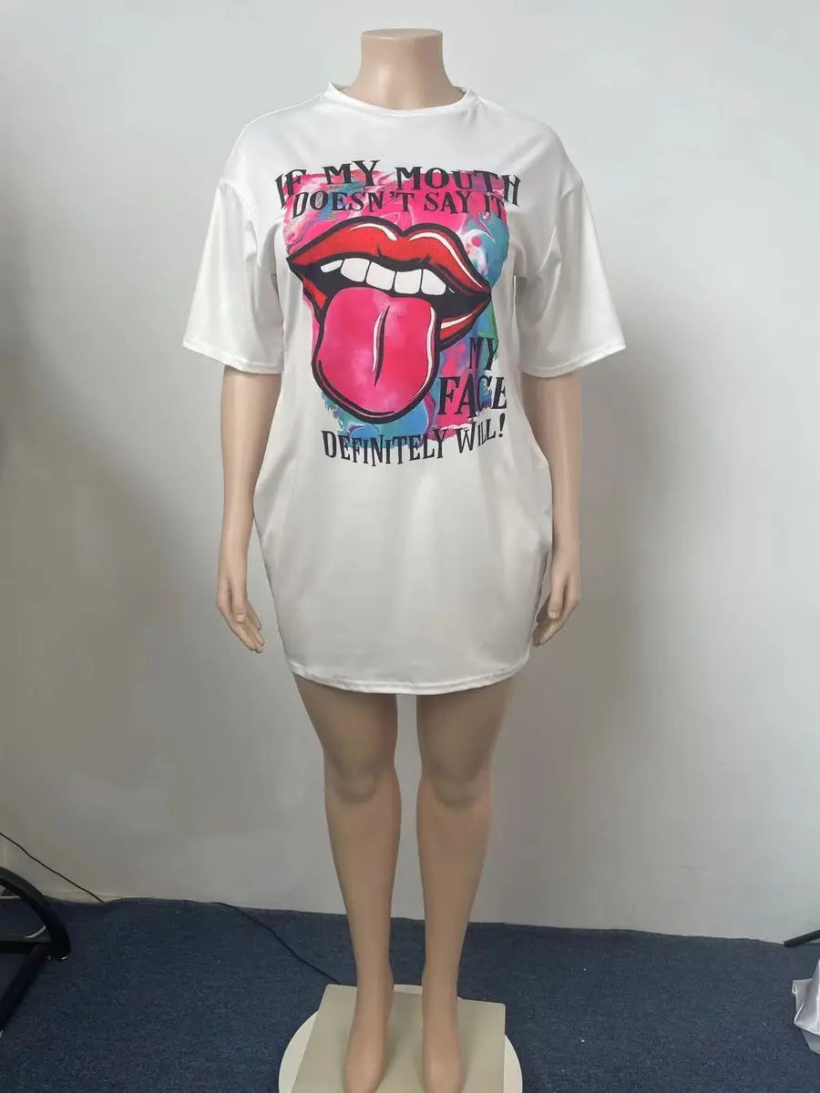 Vestido estilo camiseta de verano de manga corta, holgado, para mujer