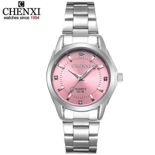 Reloj marca CHENXI en 6 colores, relojes informales de lujo para mujer, reloj resistente al agua, reloj de pulsera con diamantes de imitación para mujer CX021B