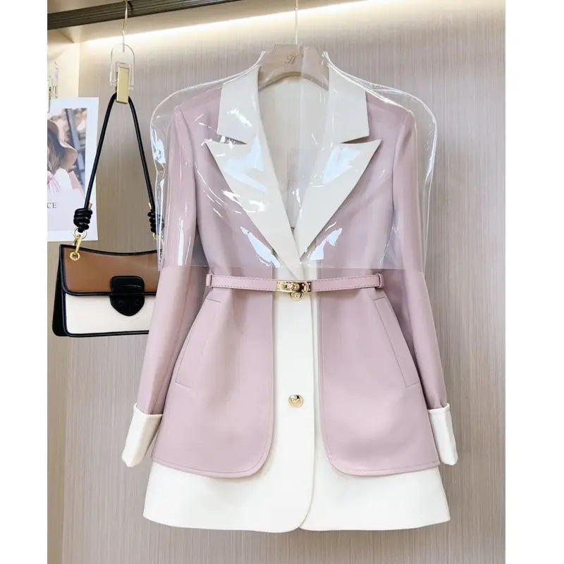 2023 Plus Size Women’s Clothing Spring New Niche Unique Chic French High-end Sense Two-piece Versatile Blazer Jacket Hot Sale