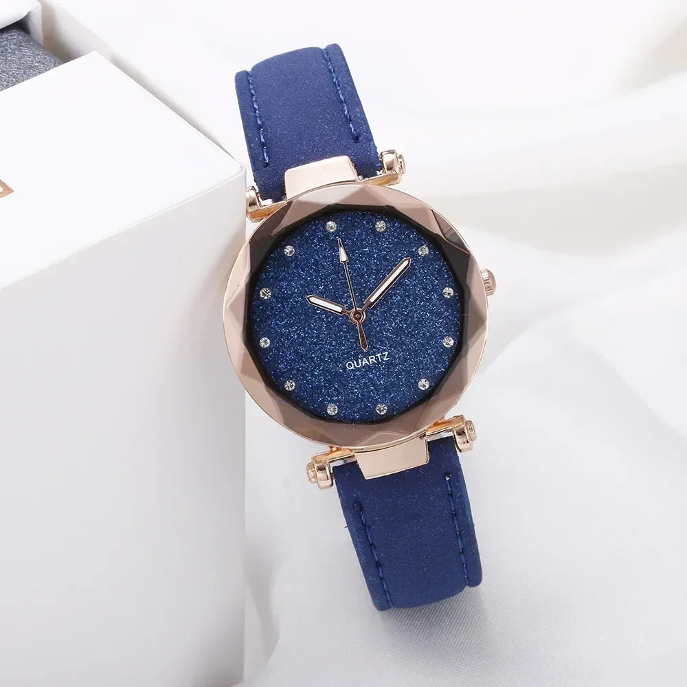 Femmes montre à Quartz rose décontracté mode étoile ciel strass dames montres d'affaires montre-bracelet romantique cadeau de noël Relogios