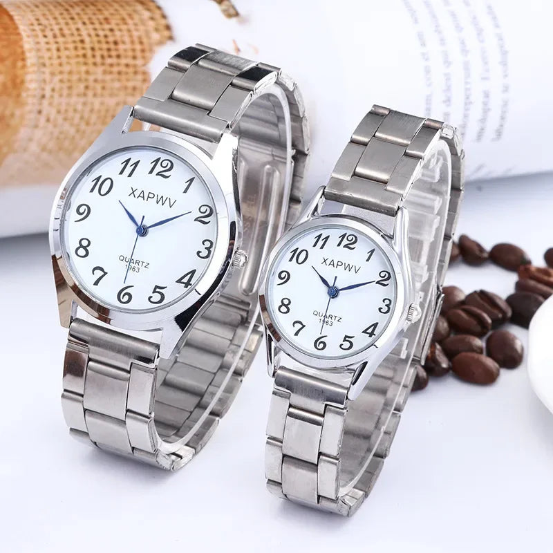 1 pièces classique Vintage affaires femmes hommes élastique or argent Quartz montre marée amoureux Couple Bracelet montres fête bureau cadeaux