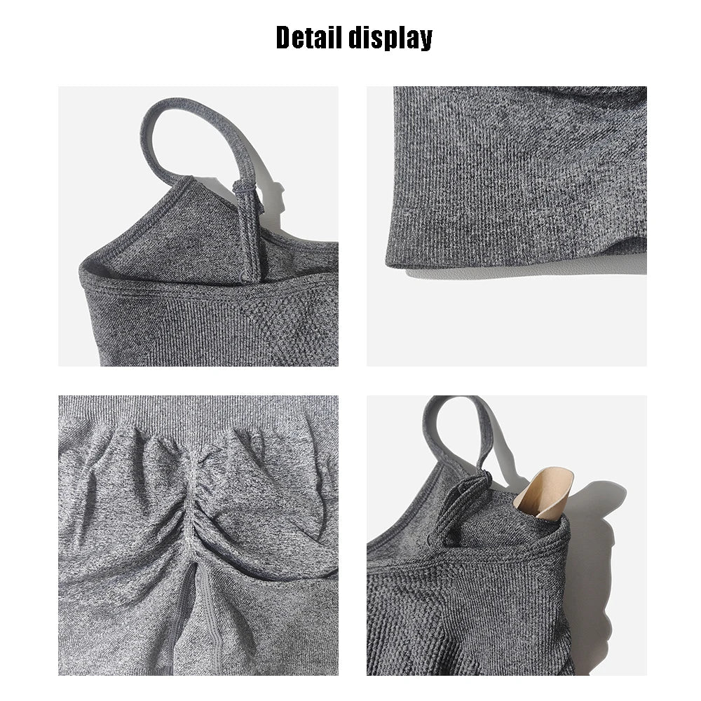 Ensemble de Yoga pour femmes, barboteuse de Fitness, Sexy, une pièce, sangle, contrôle du ventre, soutien-gorge de sport rembourré, combinaison d'entraînement, vêtements de sport