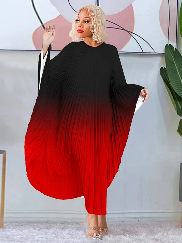 Robes de soirée élégantes et belles pour femmes, robe plissée chauve-souris, ample, Sexy, grande taille 4xl, vente en gros, livraison directe