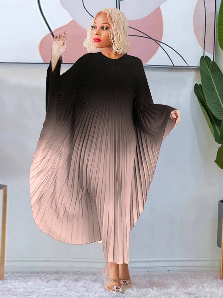 Robes de soirée élégantes et belles pour femmes, robe plissée chauve-souris, ample, Sexy, grande taille 4xl, vente en gros, livraison directe