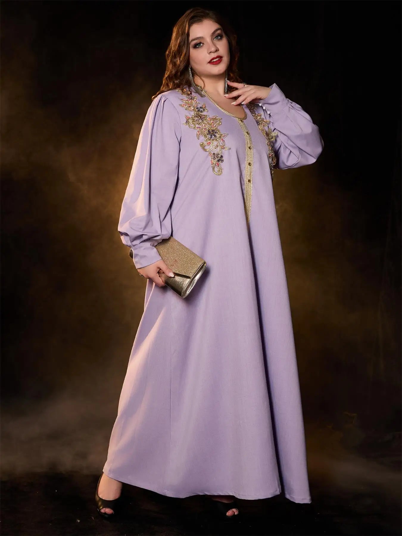 Robe arabe à manches longues et col en U pour femmes, vêtements de Ramadan, Design rétro, mode élégante, grande taille, Abaya, robe islamique turque saoudienne