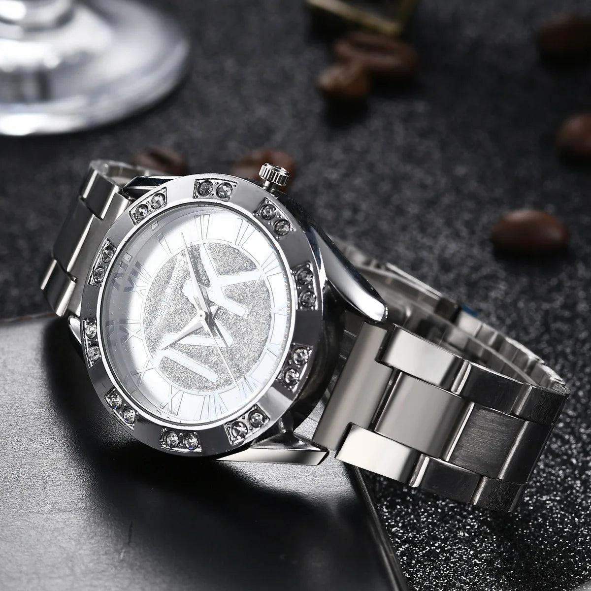 Montre-bracelet en cristal et diamant pour femmes, marque de luxe, en or, en acier inoxydable, horloge de loisirs, 2023