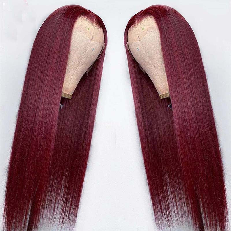 Perruque Lace Front Wig longue et lisse, couvre-chef complet, cheveux lisses