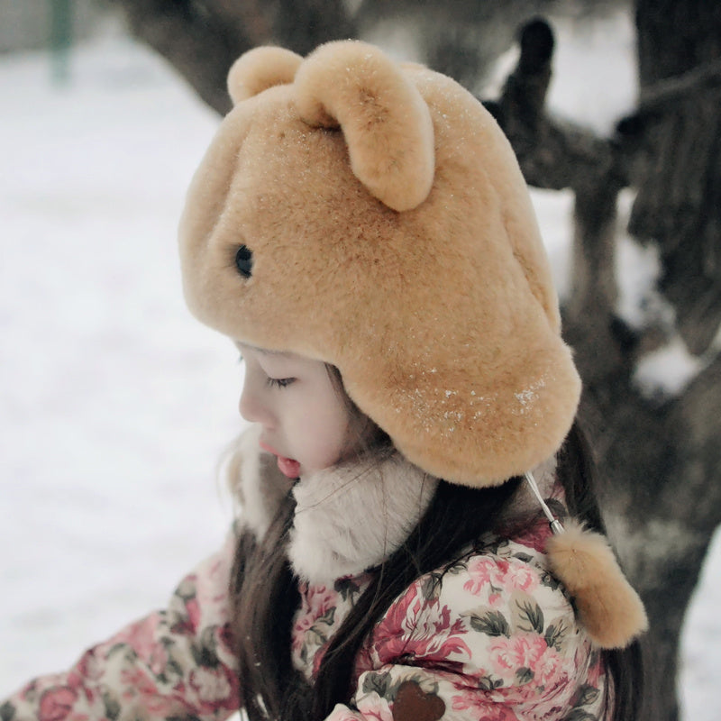 Children's Rex Rabbit Fur Hat Fashionable Cute And Playful