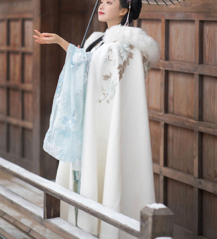 Add Velvet Padded Cloak Cape Shawl Girl