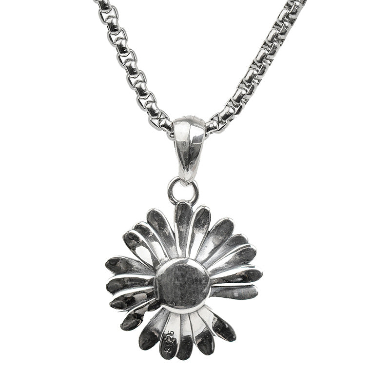 Collier chrysanthème en argent sterling avec pendentif assorti