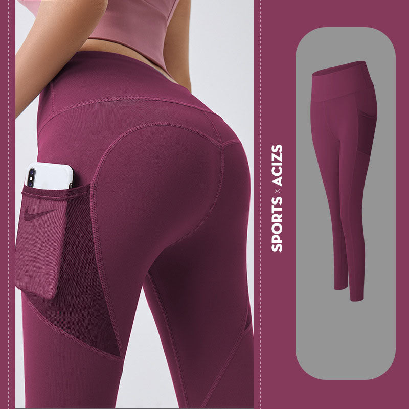 Pantalones de Yoga para mujer, mallas con bolsillo, mallas deportivas para chica, mallas para correr con Control de barriga, pantalones deportivos para mujer