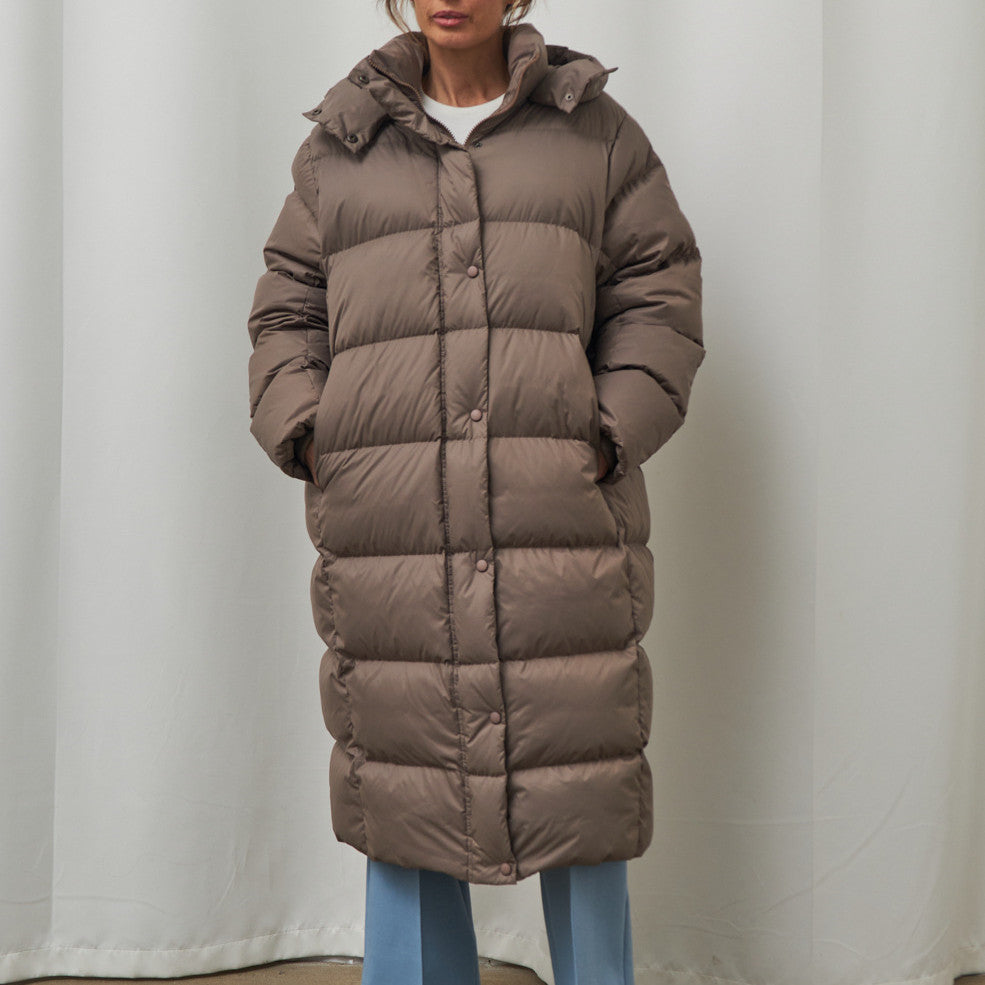 Women's Fashionable Elegant Hooded Down Jacket Extended Coat