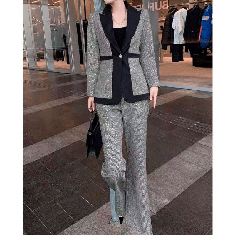 Heavy Industry Sequin Temperament Slim-fit Flattering Suit Outer Coat Suit