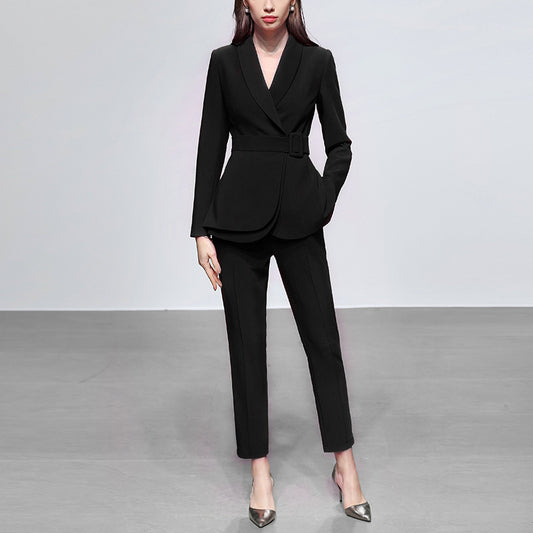 CasualFashion pequeño blazer pantalones traje de mujer