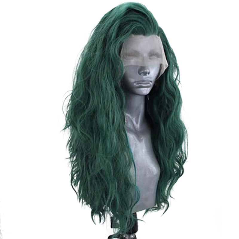 Perruque Full Lace Wig en soie chimique avec crochet à main, Micro-volume, grande vague, fibre chimique, haute température, pour femme