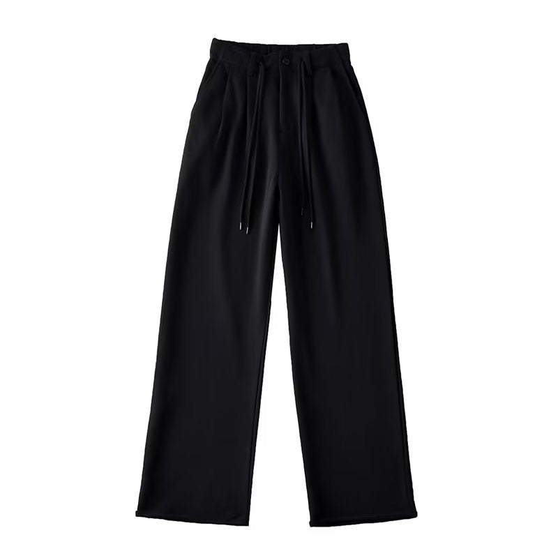 High Waist Drooping Drawstring Mop Slightly Spicy Sweatpants Sports Pants Female Loose Wide-leg Pants For Women