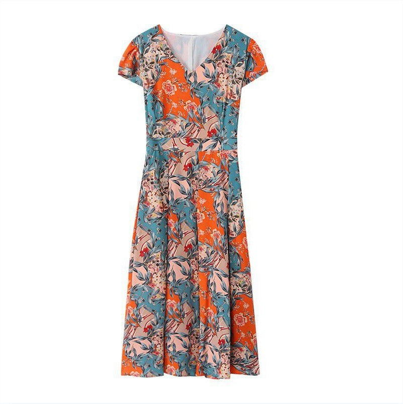 Temperament Waist-controlled Gentle Floral Dress