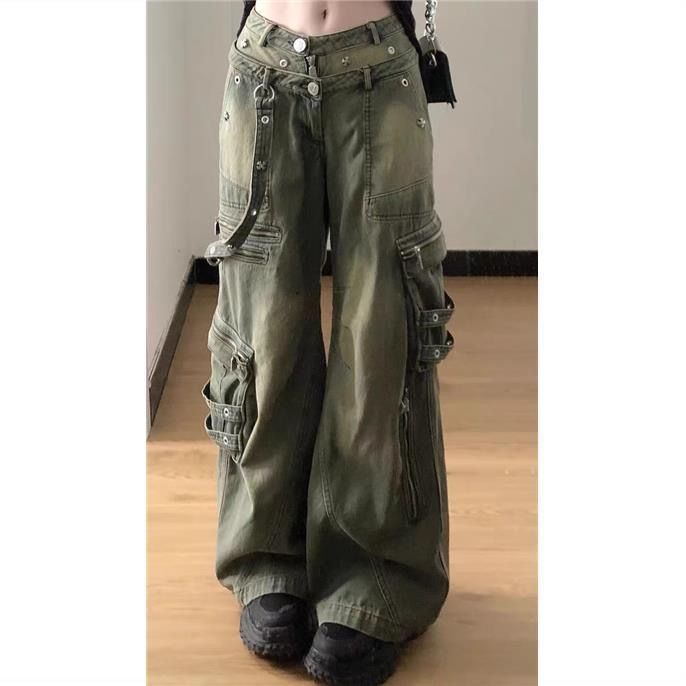 American New Retro Washed Cargo Jeans