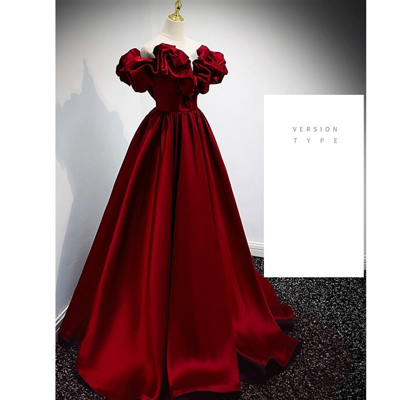 Evening Gown Female Satin Wedding Princess Dress