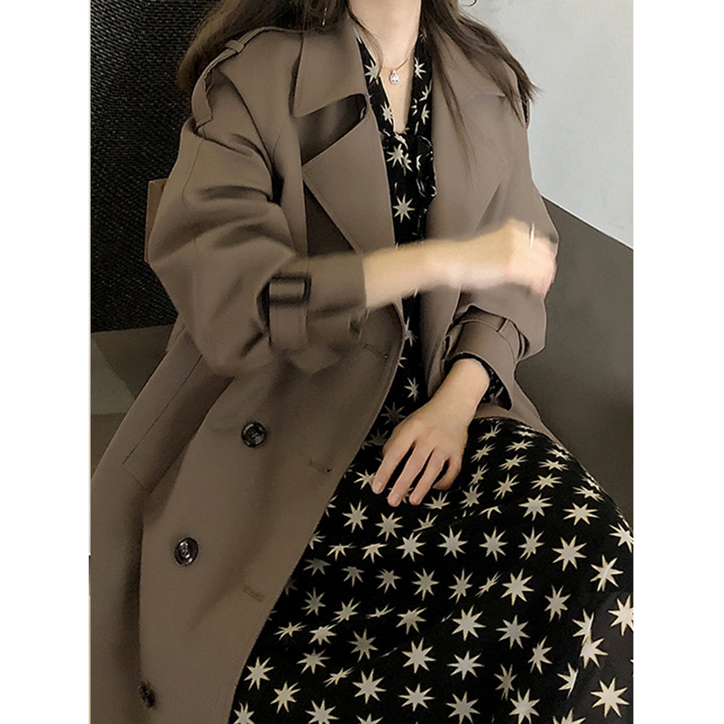 Trench-Coat tendance pour femmes, manteau à double boutonnage, trench-coat pour femmes coréennes, trench-coat surdimensionné élégant, vêtements de printemps, vêtements pour femmes