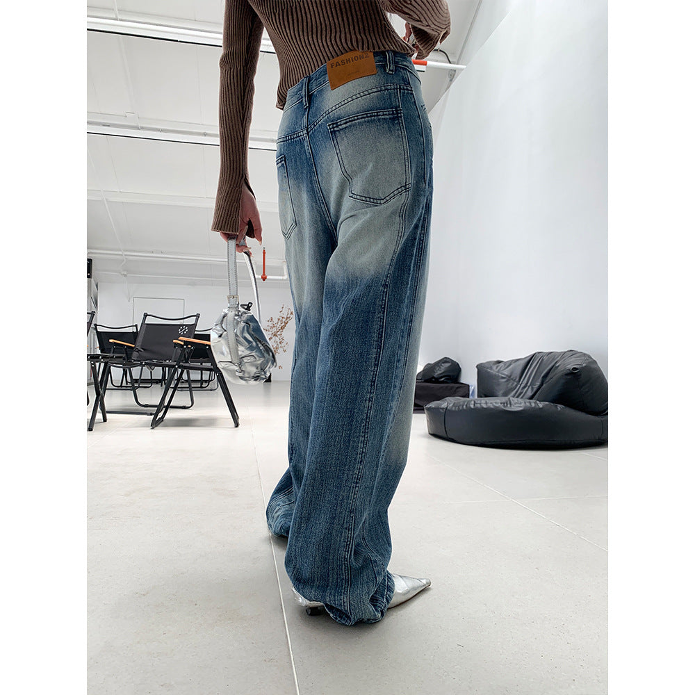 Women's Low Waist Retro Wide Leg Jeans