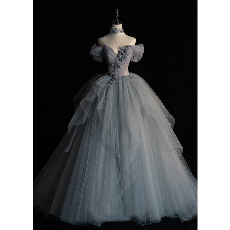 Robe de princesse Tutu en Tulle pour femme, Texture hôte, cadeau de Banquet français