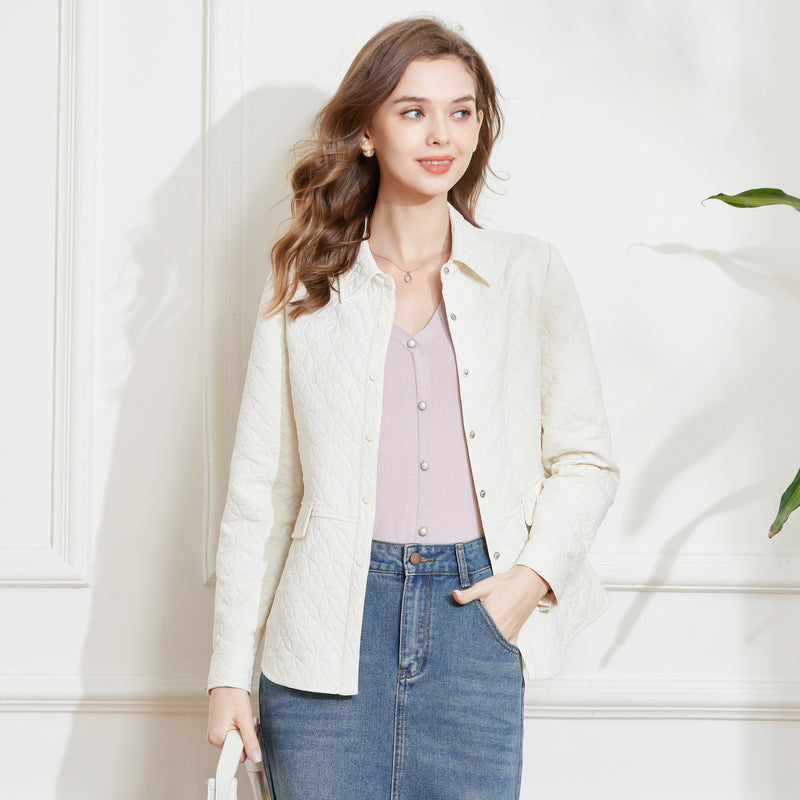 Veste de manteau rembourrée en coton simple à la mode pour femmes